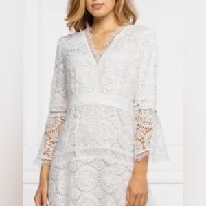 Marciano Ivory Lace Long Sleeve Dress